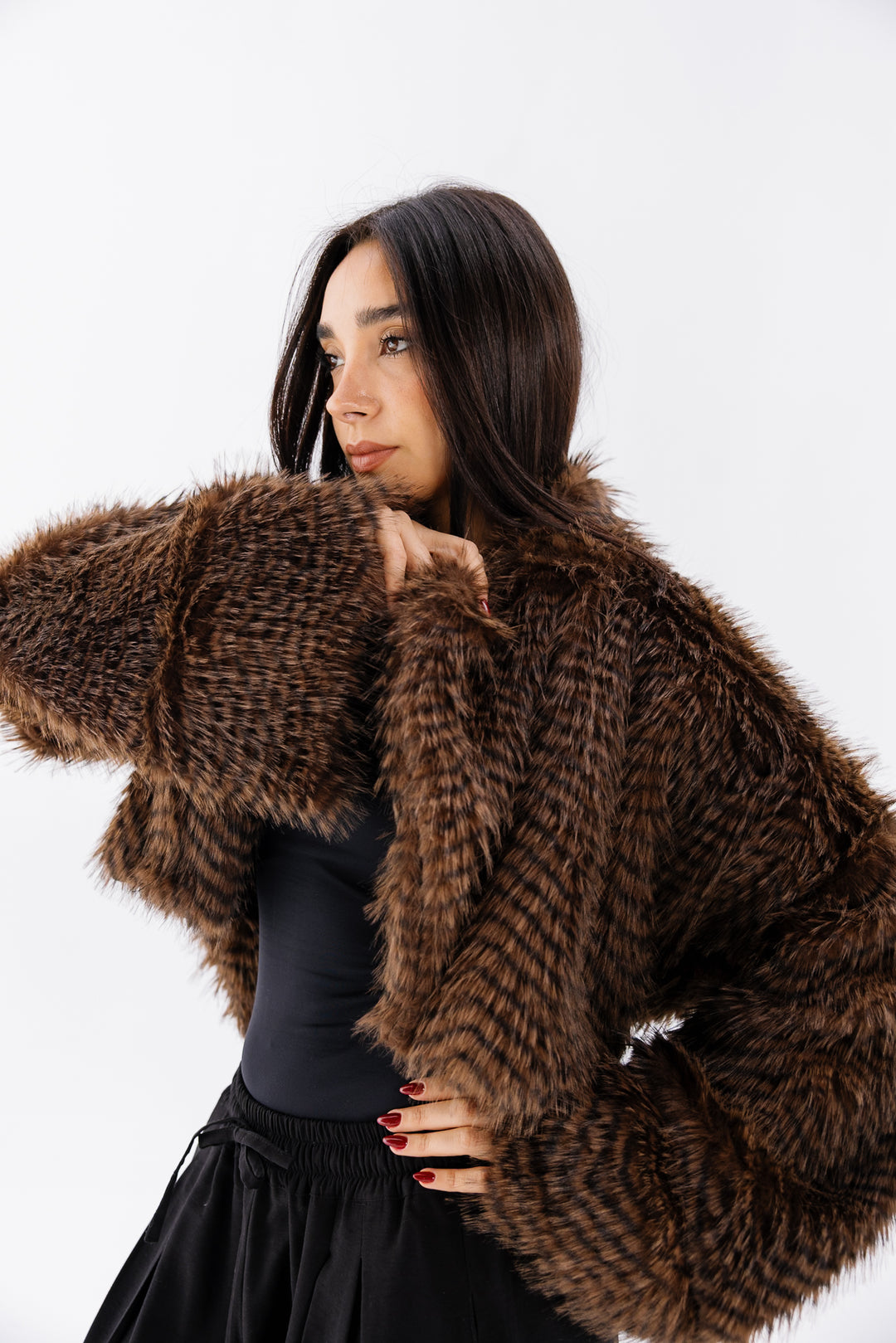 Plush Fur Jacket - Brown (Premium Edition)