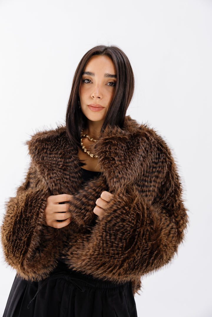 Plush Fur Jacket - Brown (Premium Edition)