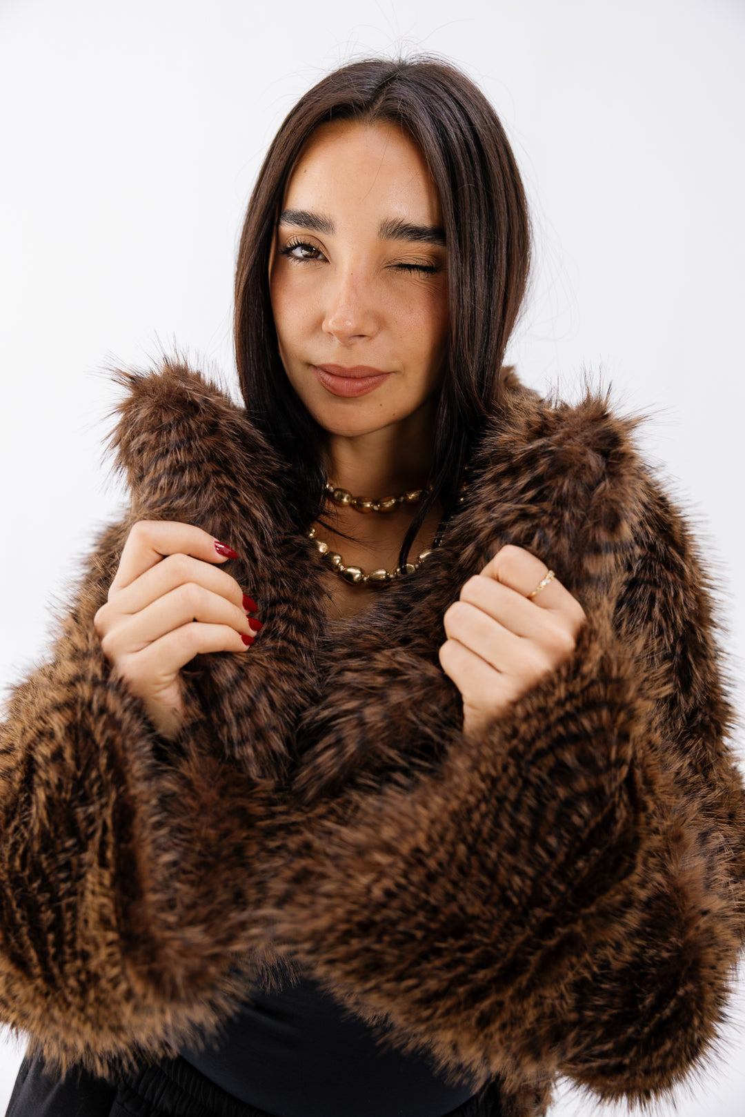 Plush Fur Jacket - Brown (Premium Edition)