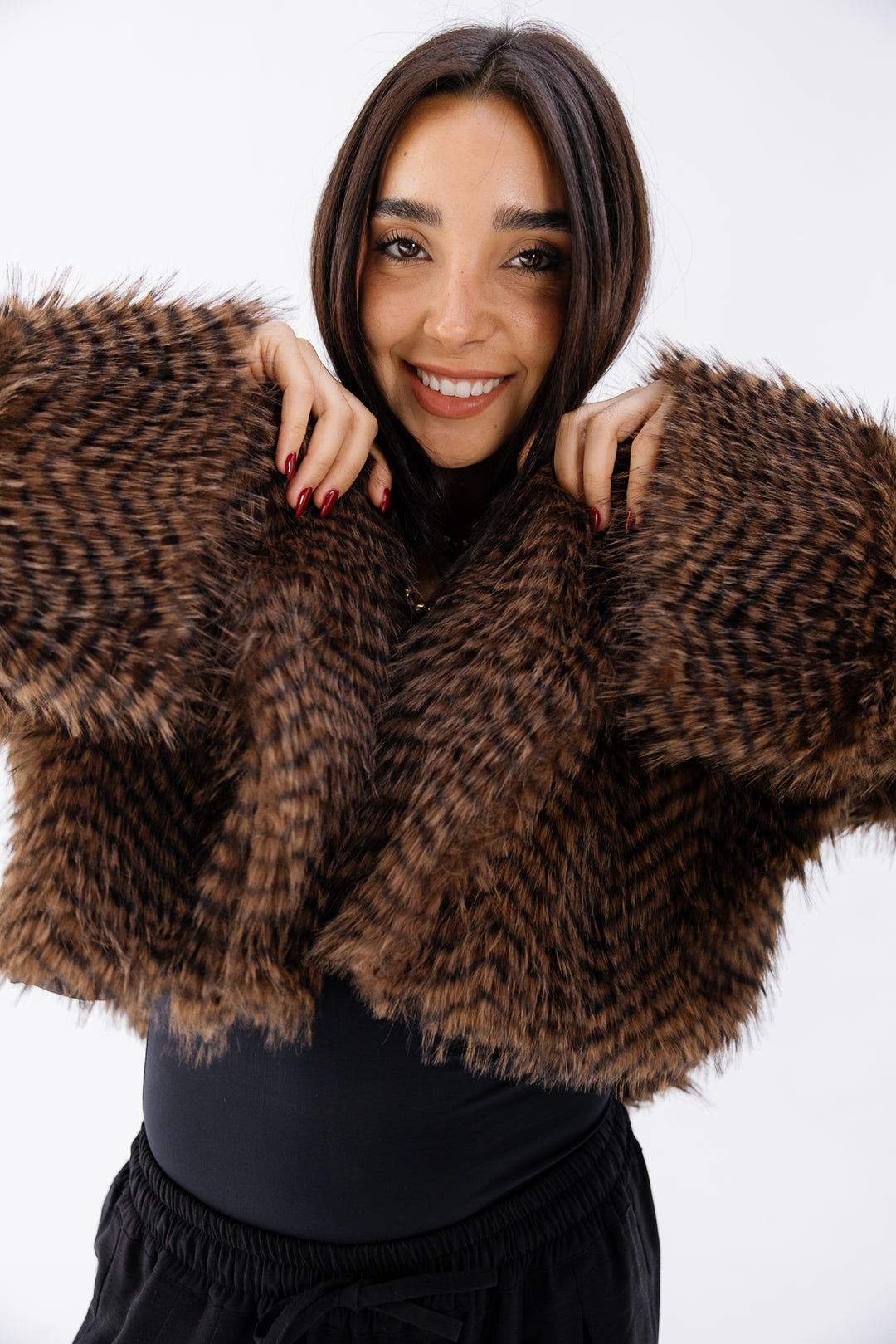 Plush Fur Jacket - Brown (Premium Edition)
