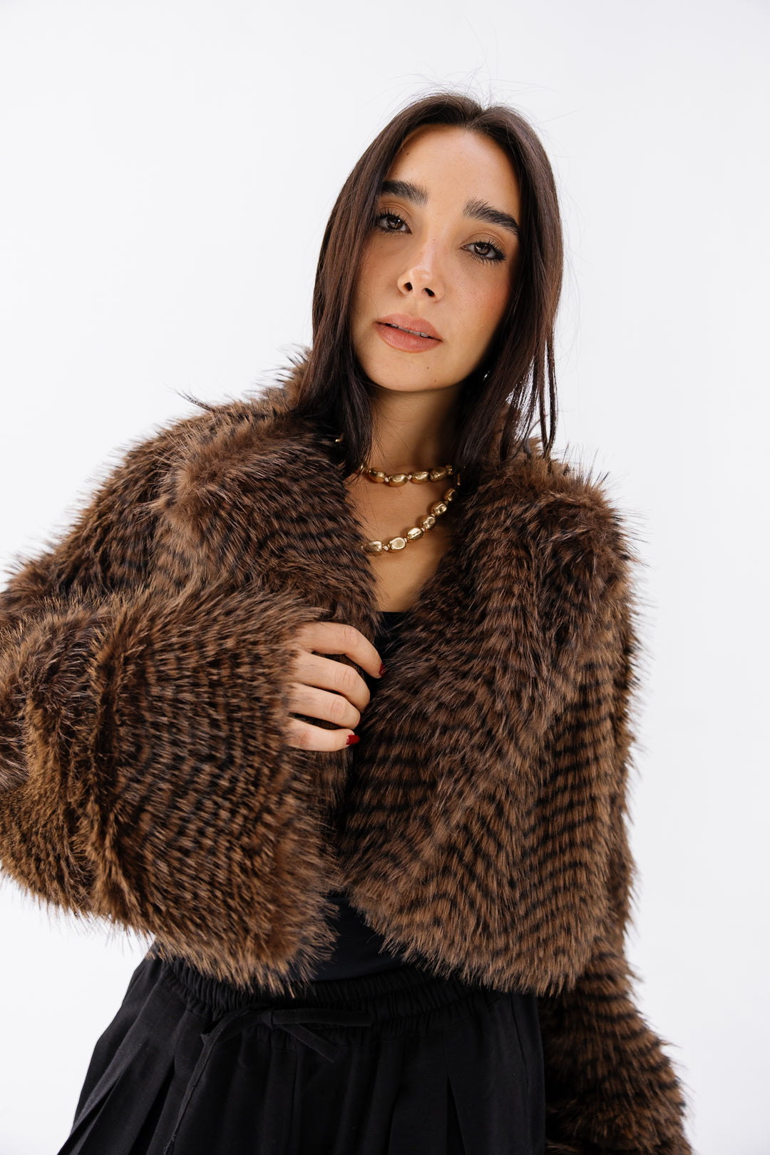 Plush Fur Jacket - Brown (Premium Edition)