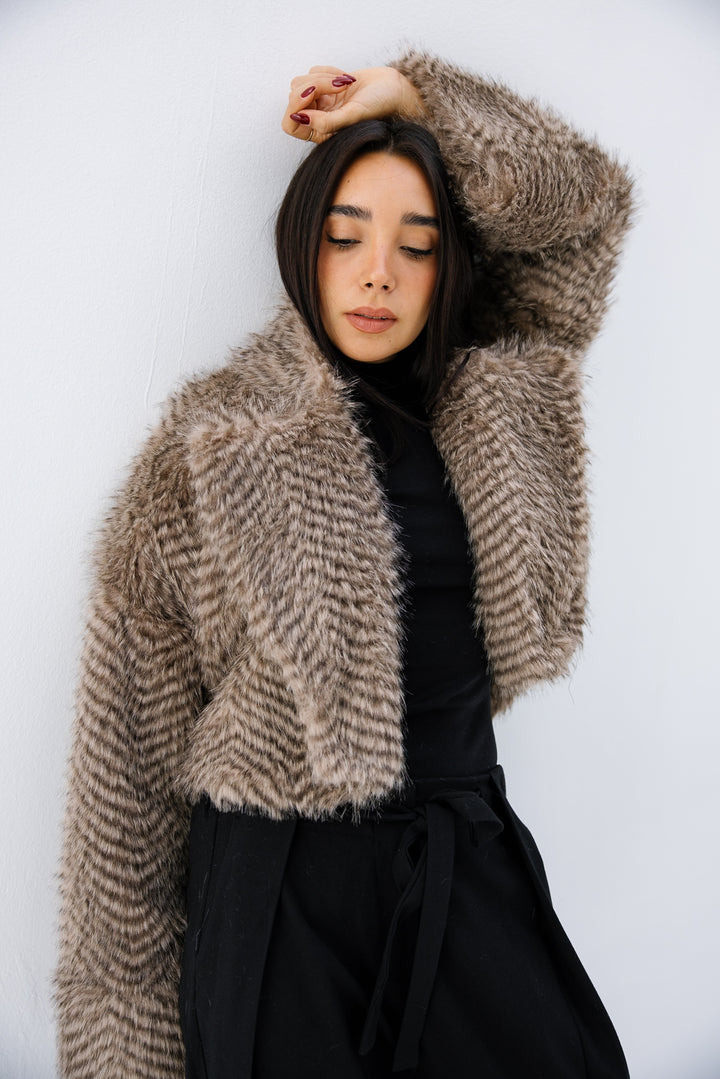 Plush Fur Jacket - Nude Beige (Premium Edition)