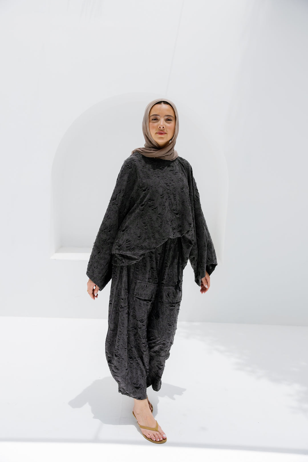 Jacquard Pants - Dark Grey