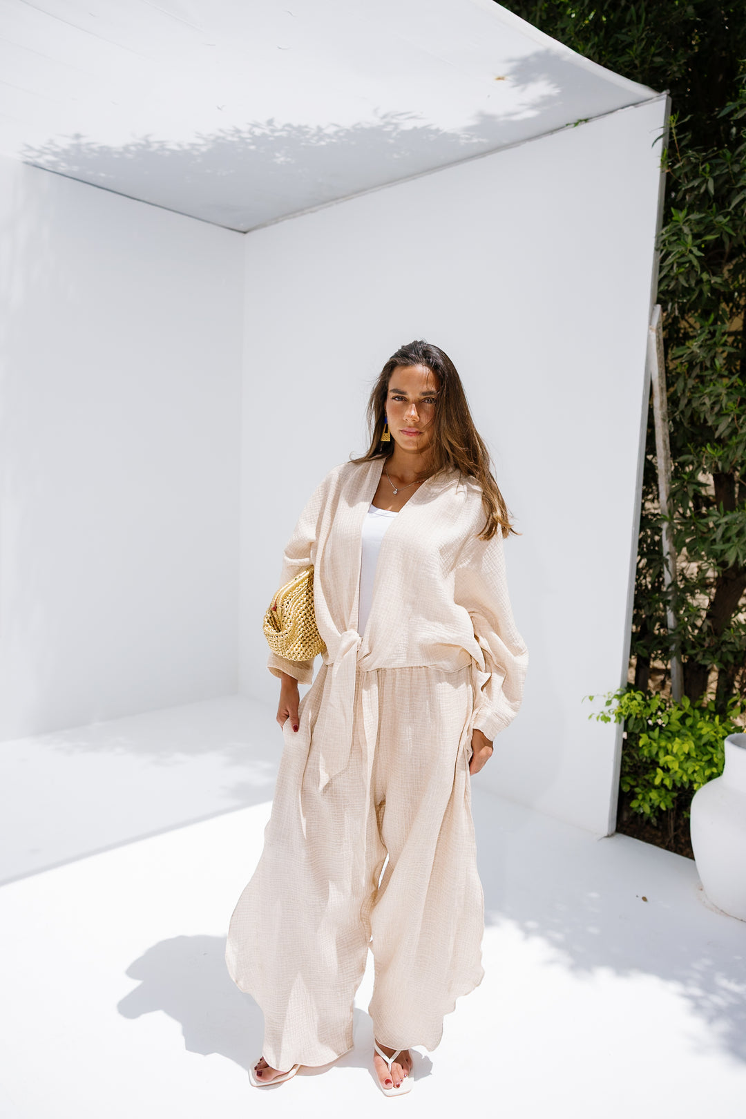 Muslin Tie Top - Beige