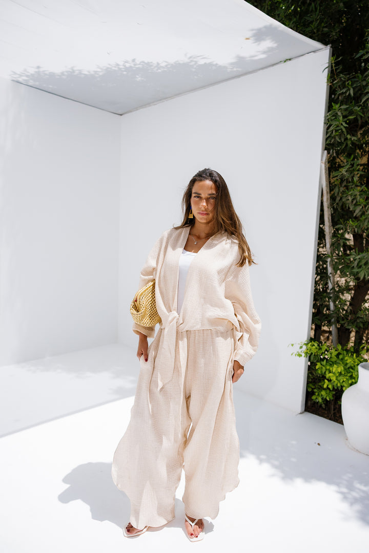 Muslin Tie Top - Beige