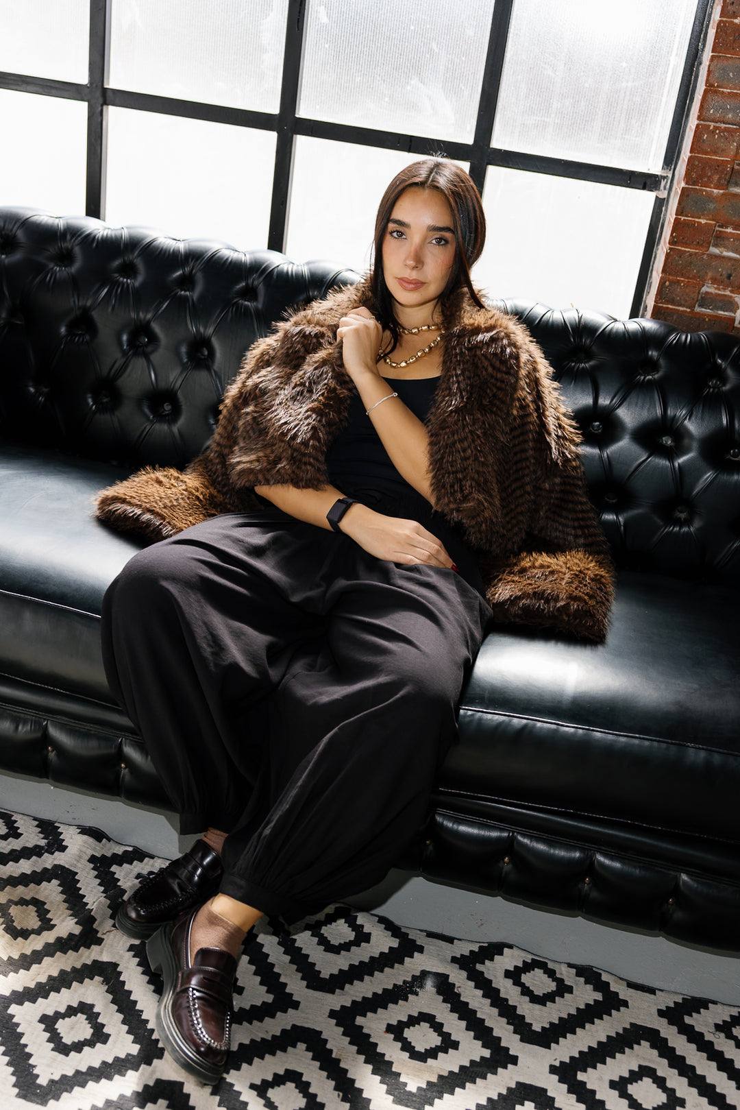Plush Fur Jacket - Brown (Premium Edition)