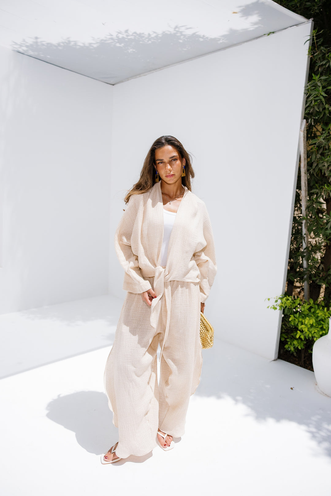 Muslin Tie Top - Beige