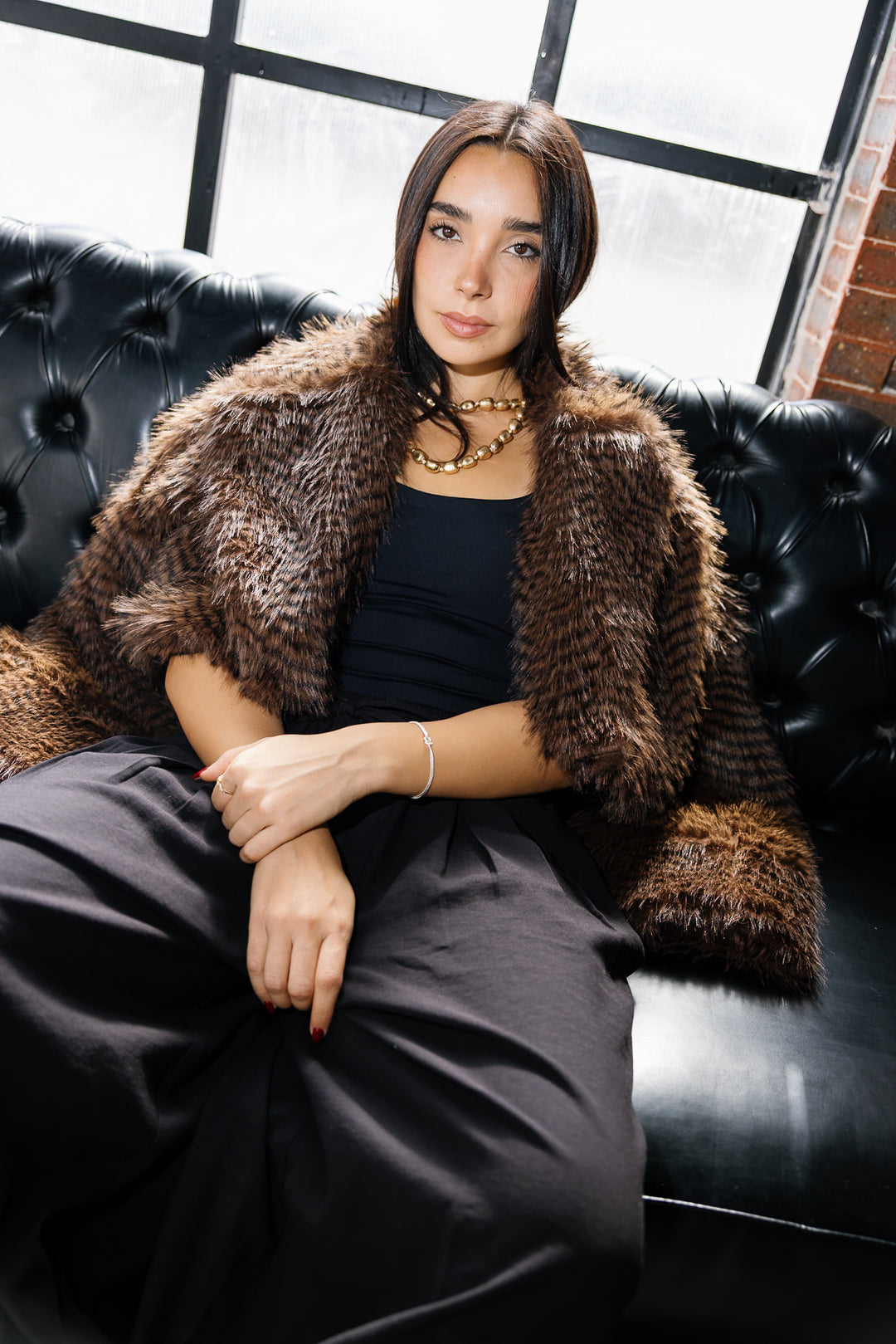 Plush Fur Jacket - Brown (Premium Edition)
