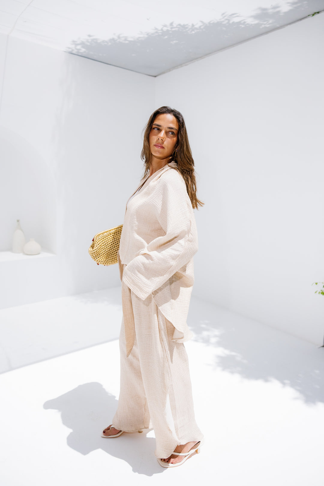 Muslin Tie Top - Beige