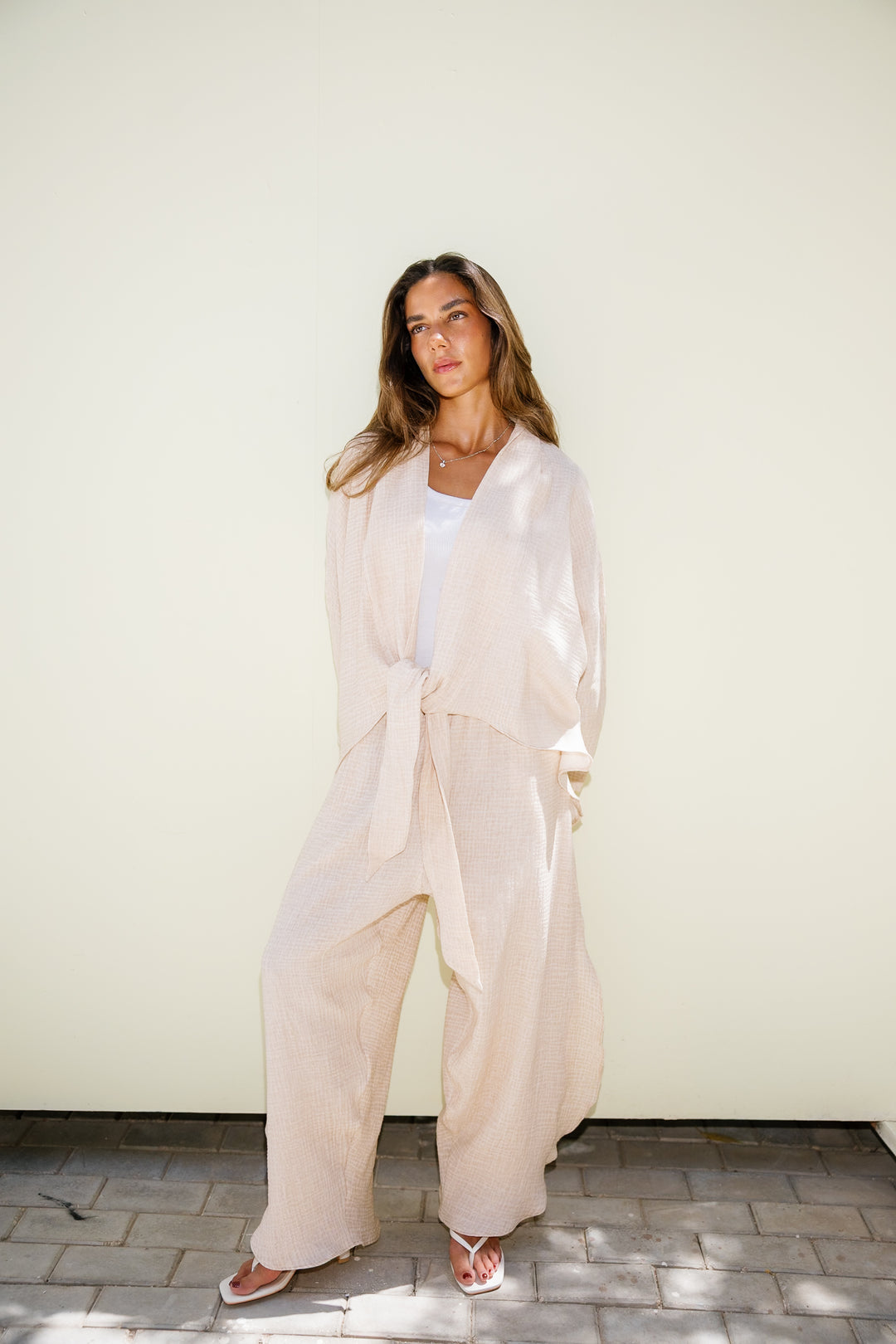 Muslin Tie Top - Beige