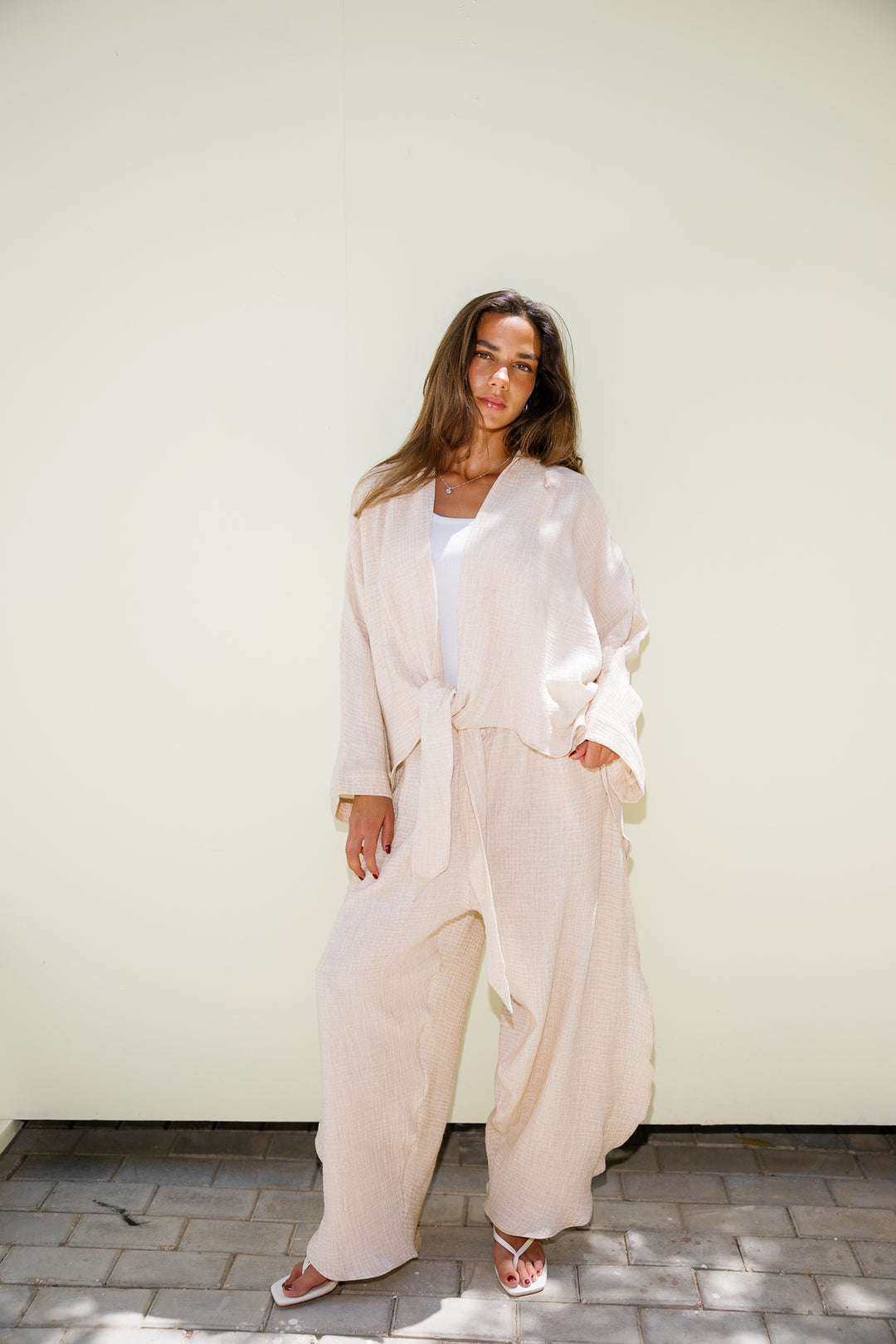 Muslin Tie Top - Beige