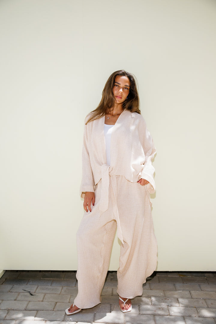 Muslin Tie Top - Beige