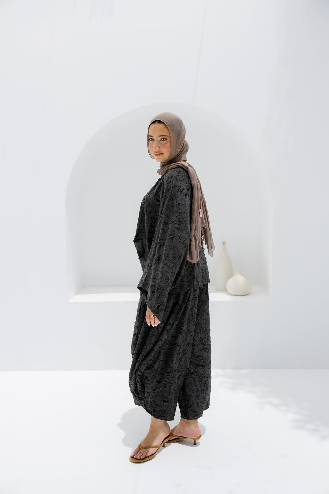 Jacquard Pants - Dark Grey