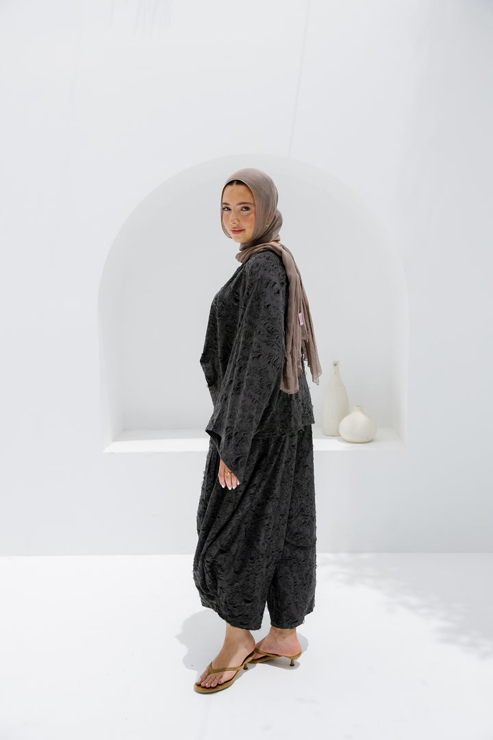 Jacquard Pants - Dark Grey