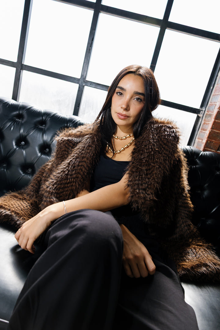 Plush Fur Jacket - Brown (Premium Edition)
