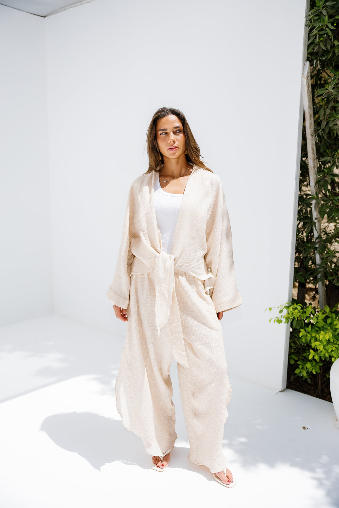 Muslin Tie Top - Beige
