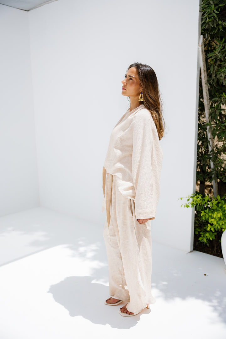Muslin Tie Top - Beige