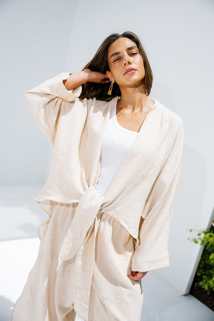Muslin Tie Top - Beige