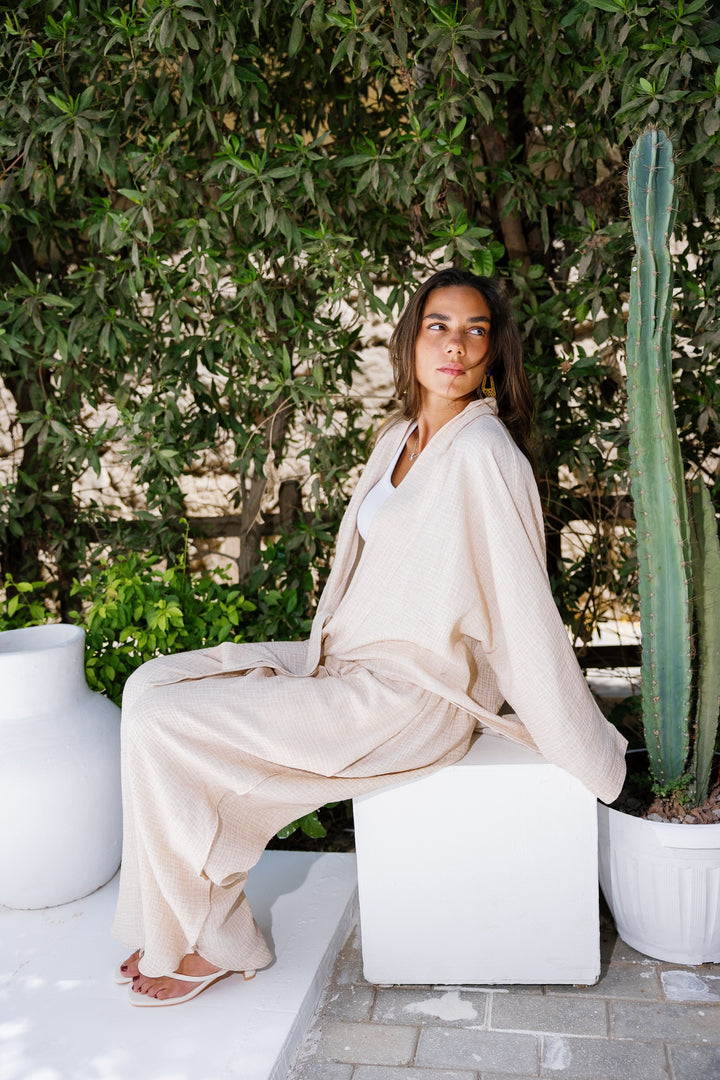 Muslin Tie Top - Beige