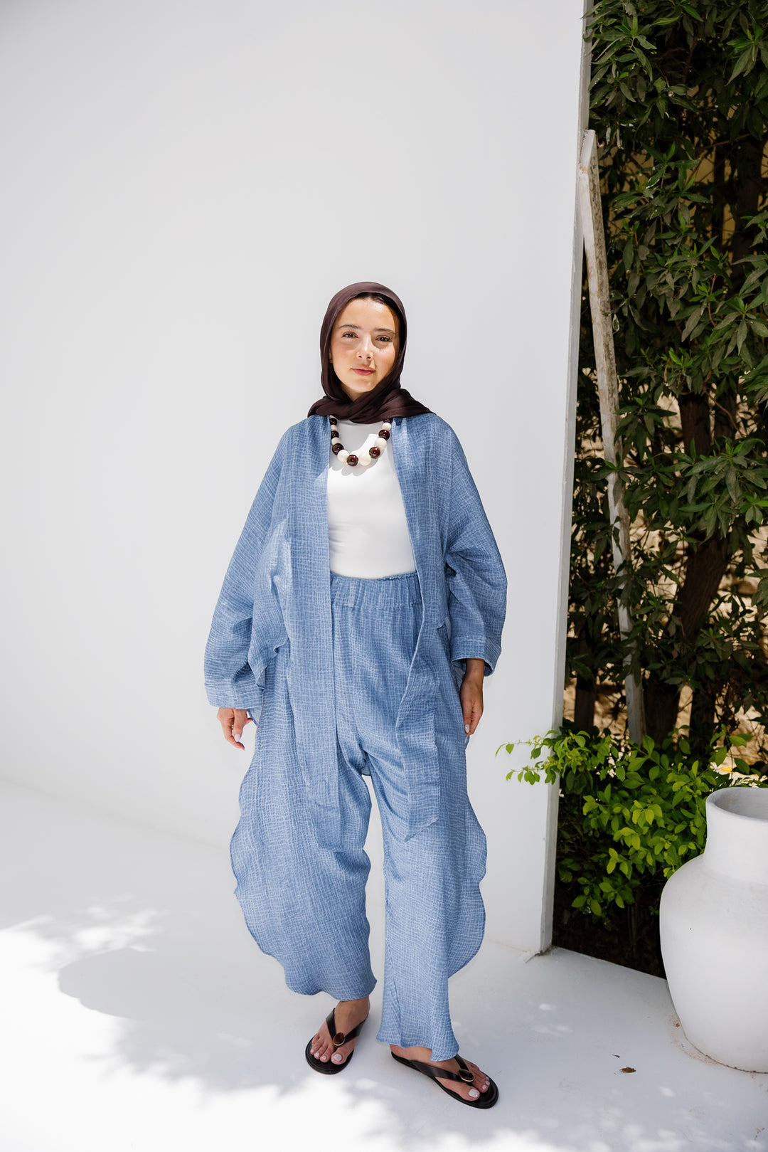 Muslin Ruffle Pants - Blue