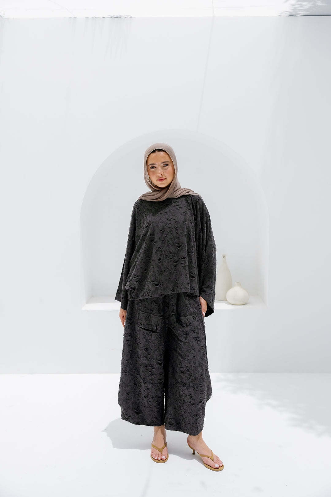 Jacquard Pants - Dark Grey