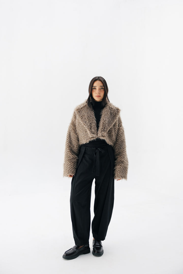 Plush Fur Jacket - Nude Beige (Premium Edition)
