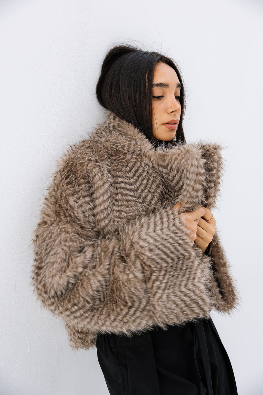 Plush Fur Jacket - Nude Beige (Premium Edition)