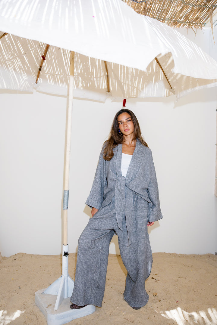Muslin Tie Top - Grey