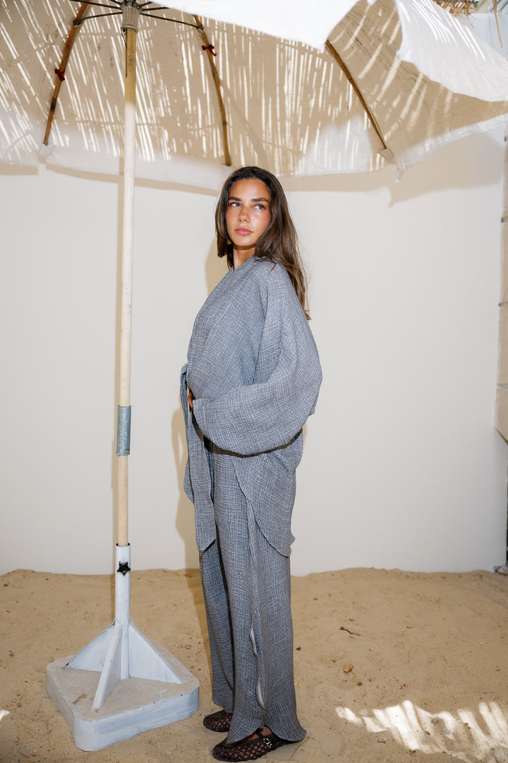 Muslin Tie Top - Grey
