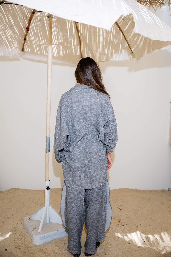 Muslin Tie Top - Grey
