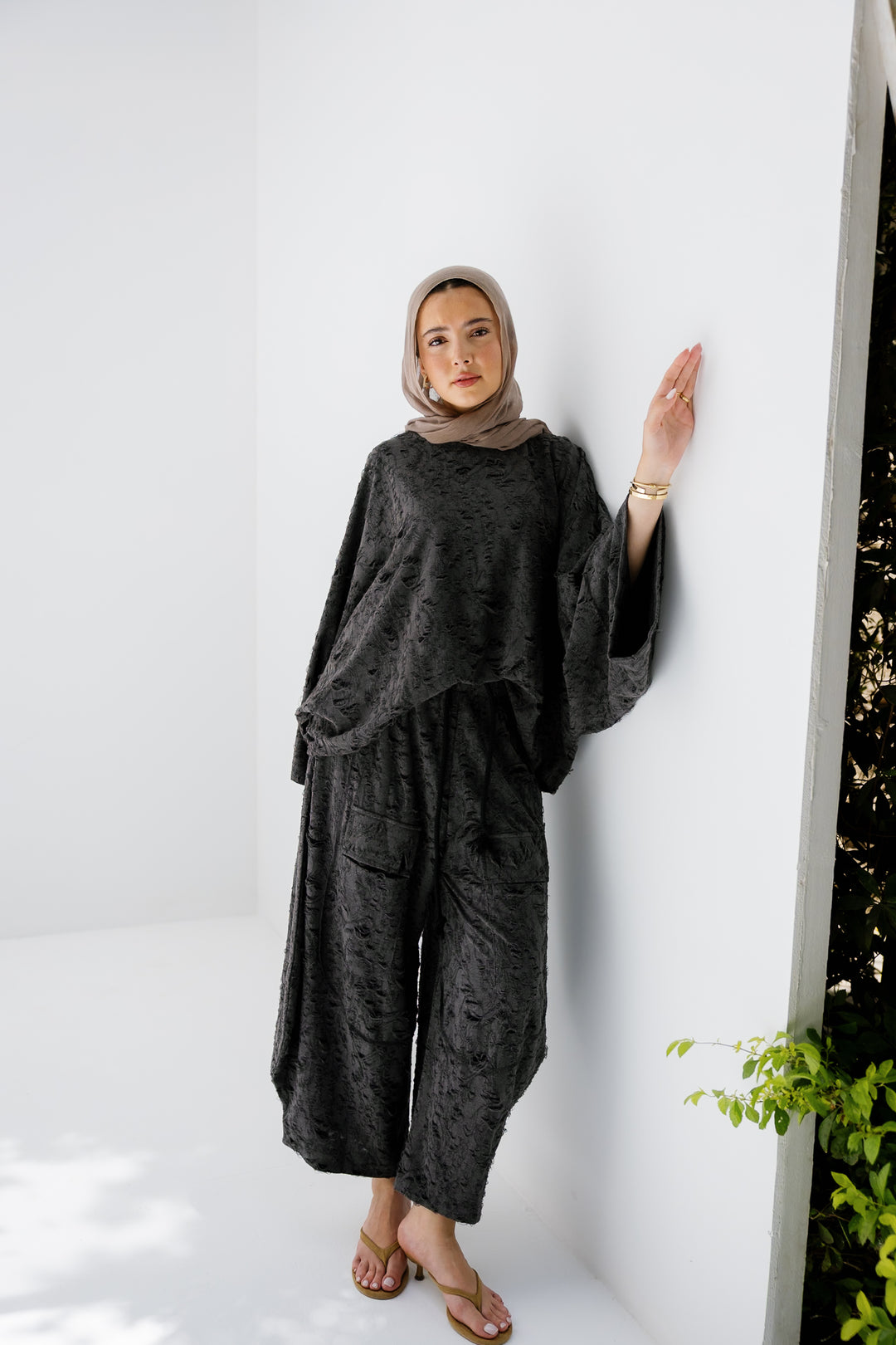 Jacquard Pants - Dark Grey