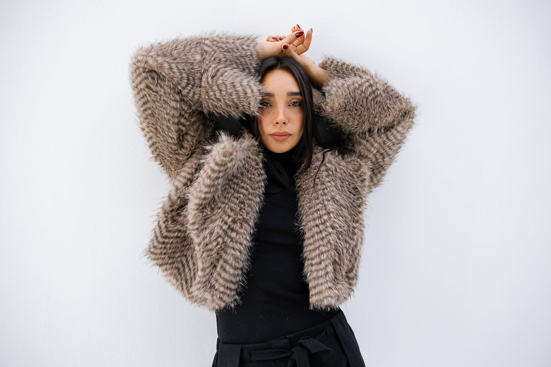Plush Fur Jacket - Nude Beige (Premium Edition)