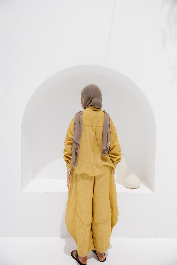 Breeze Linen Shirt - Mustard