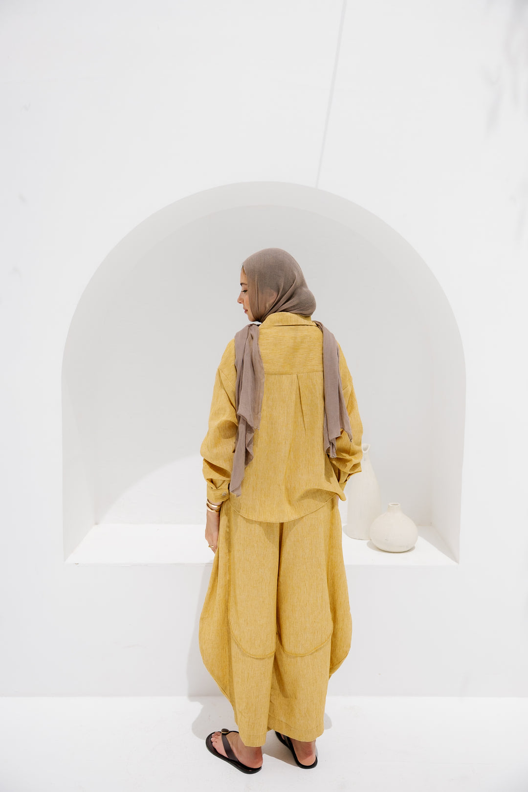 Breeze Balloon Linen Pants - Mustard