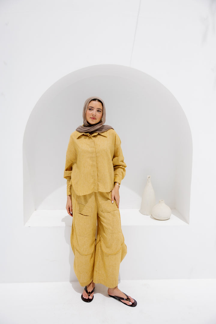 Breeze Linen Shirt - Mustard
