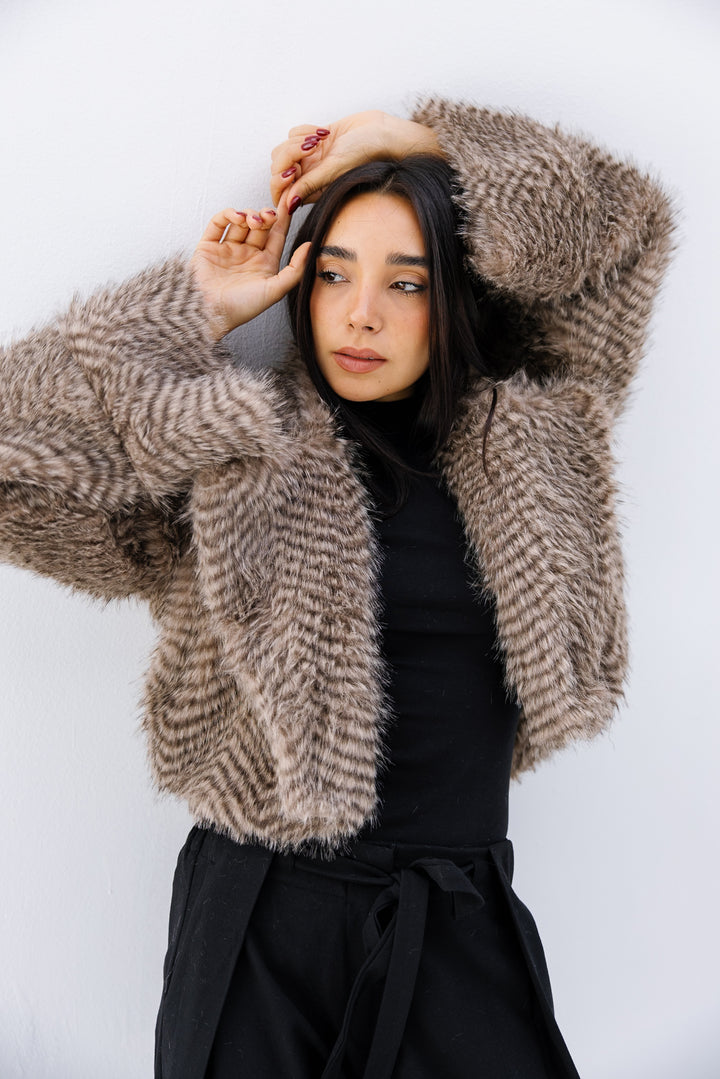 Plush Fur Jacket - Nude Beige (Premium Edition)