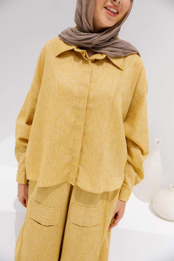 Breeze Linen Shirt - Mustard