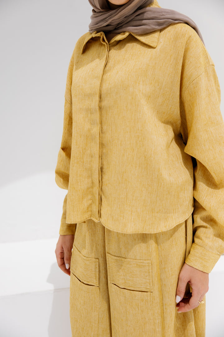 Breeze Linen Shirt - Mustard