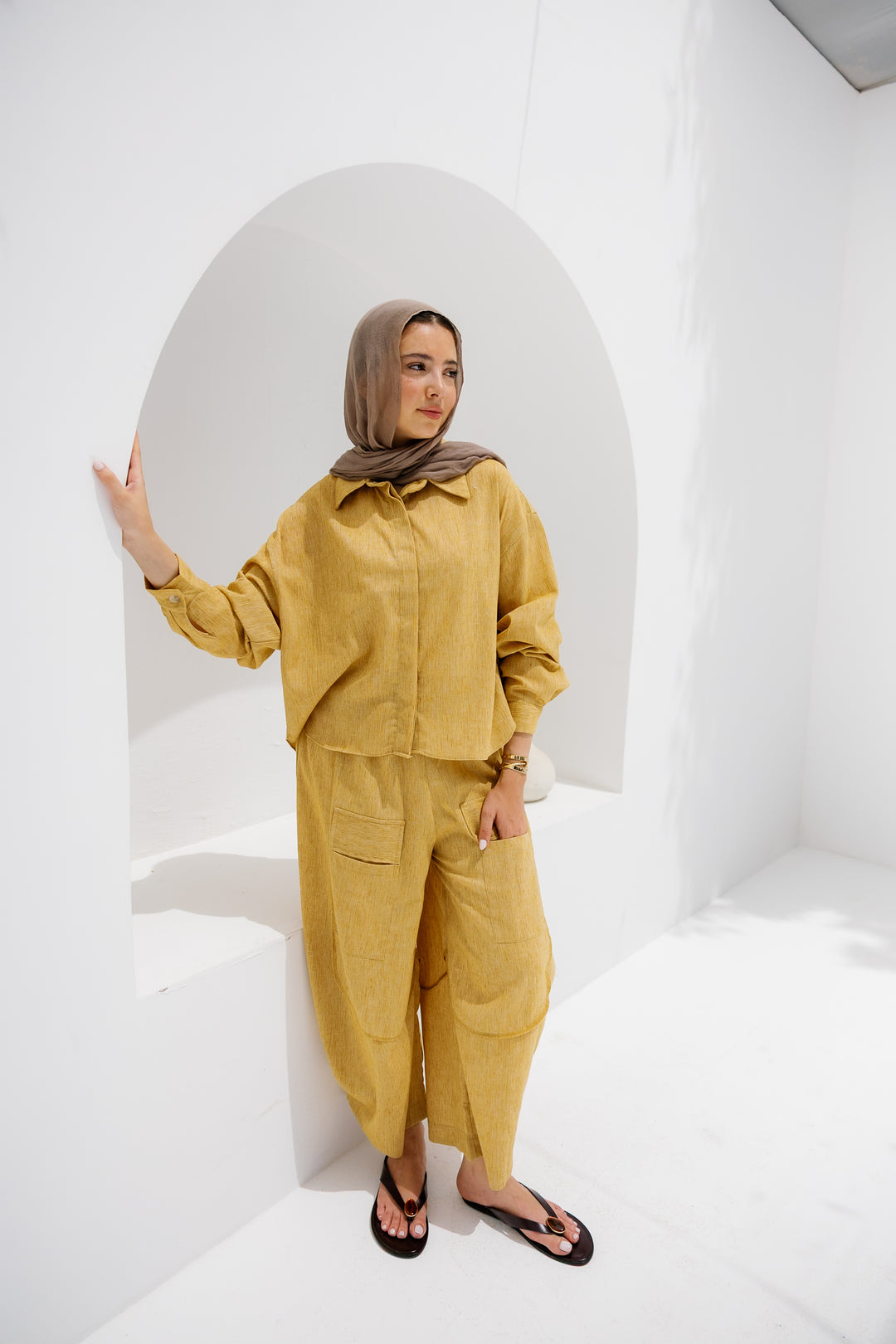 Breeze Linen Shirt - Mustard