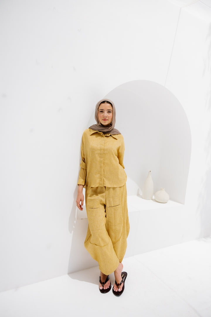 Breeze Linen Shirt - Mustard