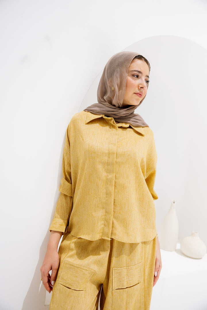 Breeze Linen Shirt - Mustard
