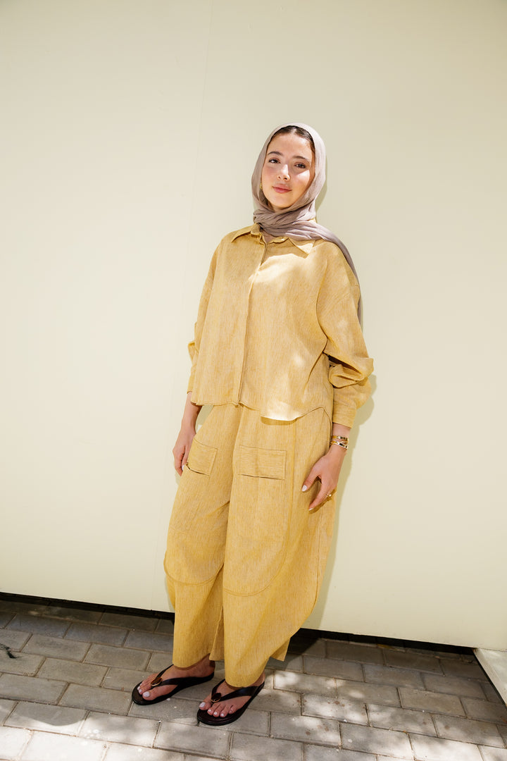 Breeze Linen Shirt - Mustard