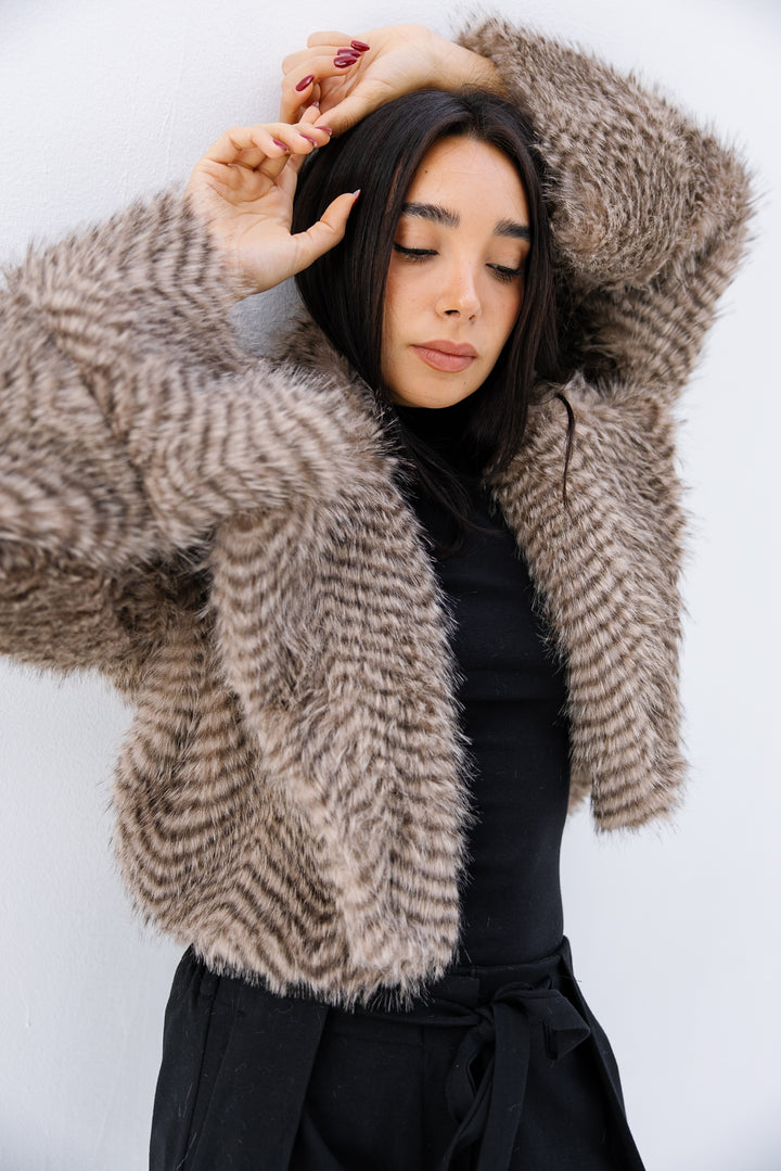 Plush Fur Jacket - Nude Beige (Premium Edition)