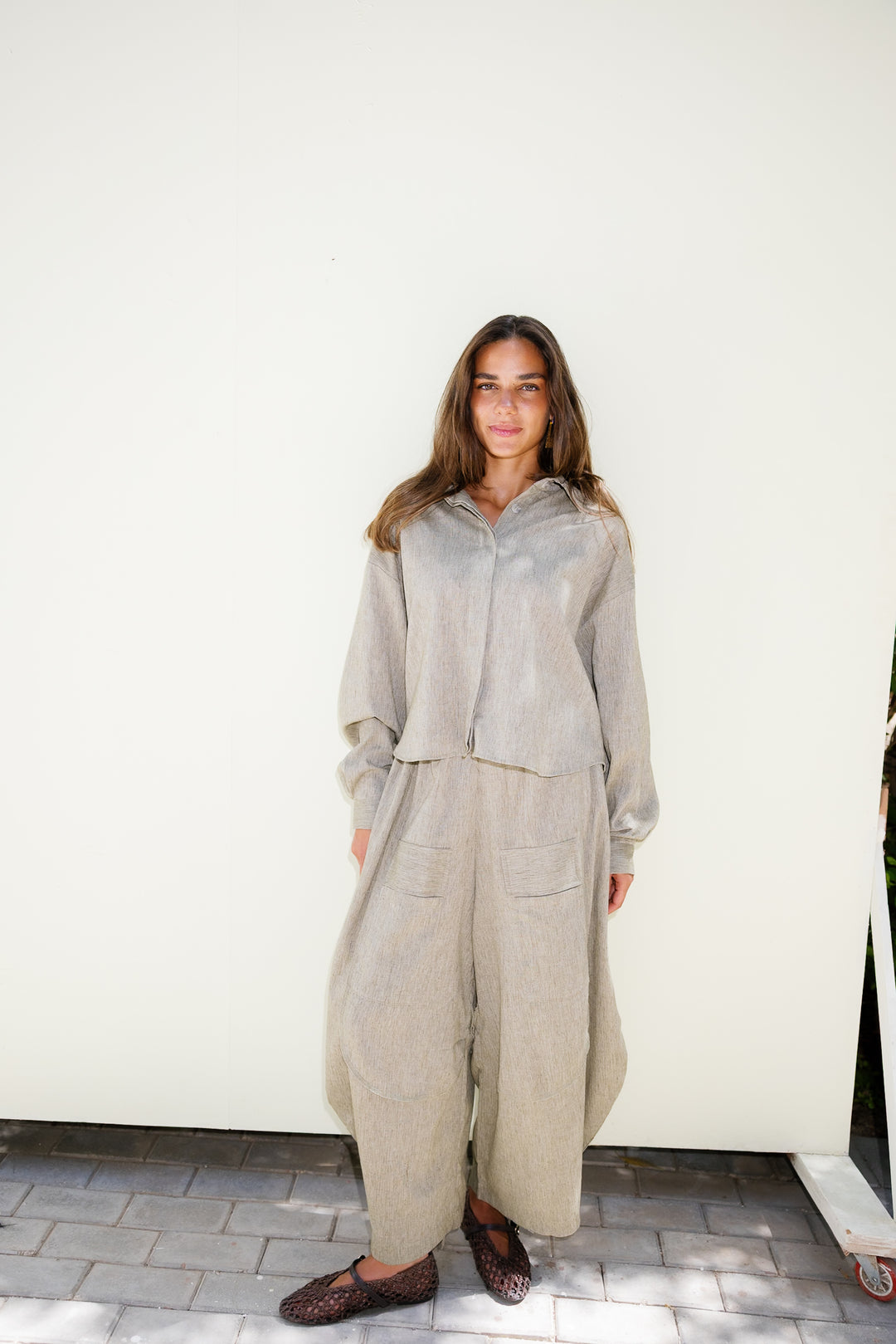 Breeze Balloon Linen Pants - Olive