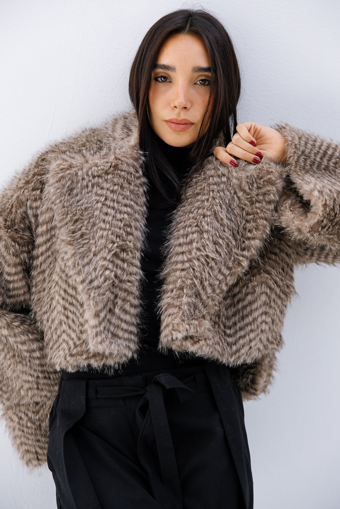 Plush Fur Jacket - Nude Beige (Premium Edition)