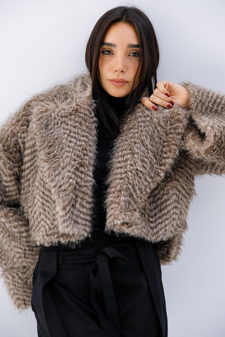 Plush Fur Jacket - Nude Beige (Premium Edition)