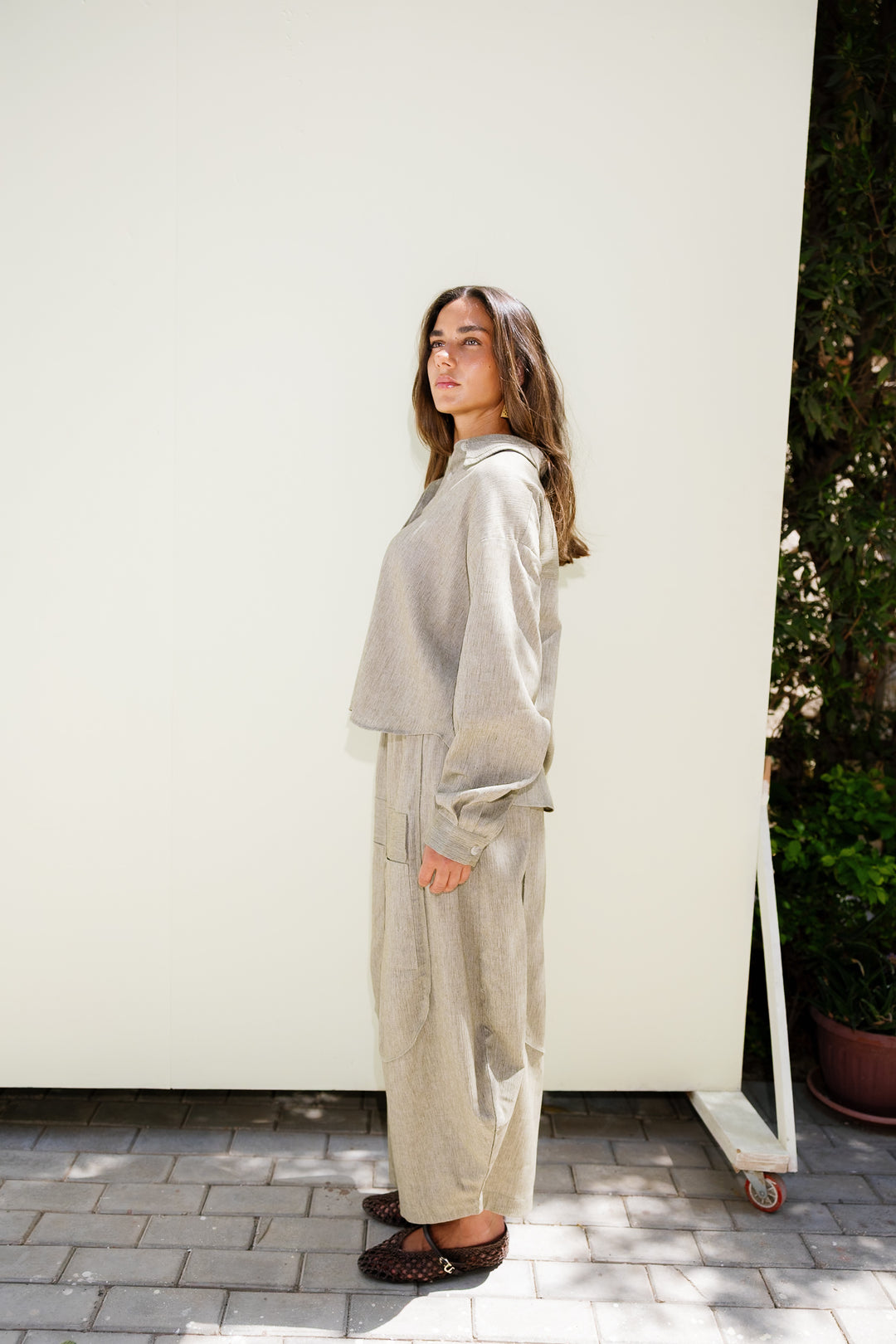 Breeze Balloon Linen Pants - Olive
