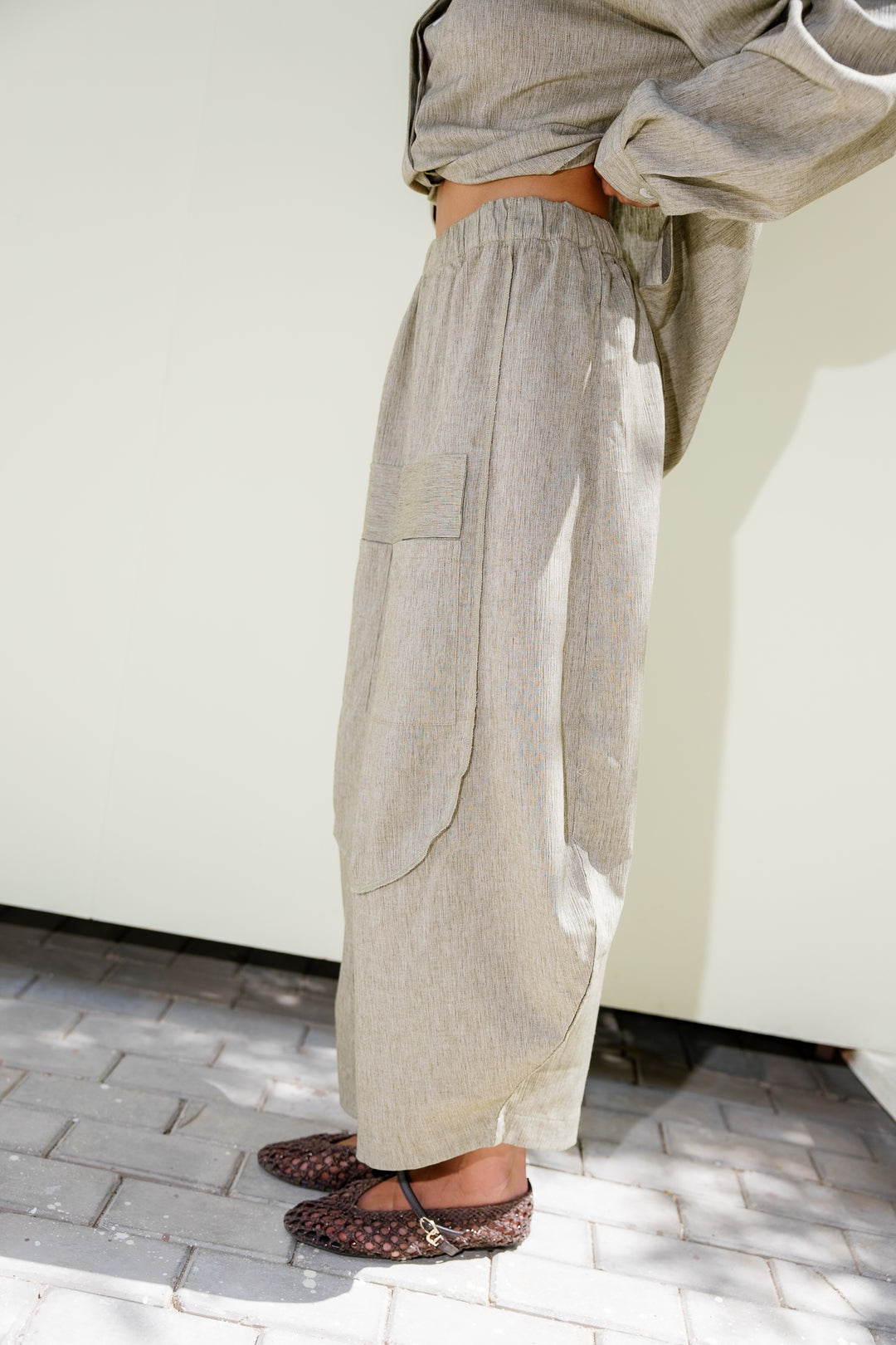 Breeze Balloon Linen Pants - Olive