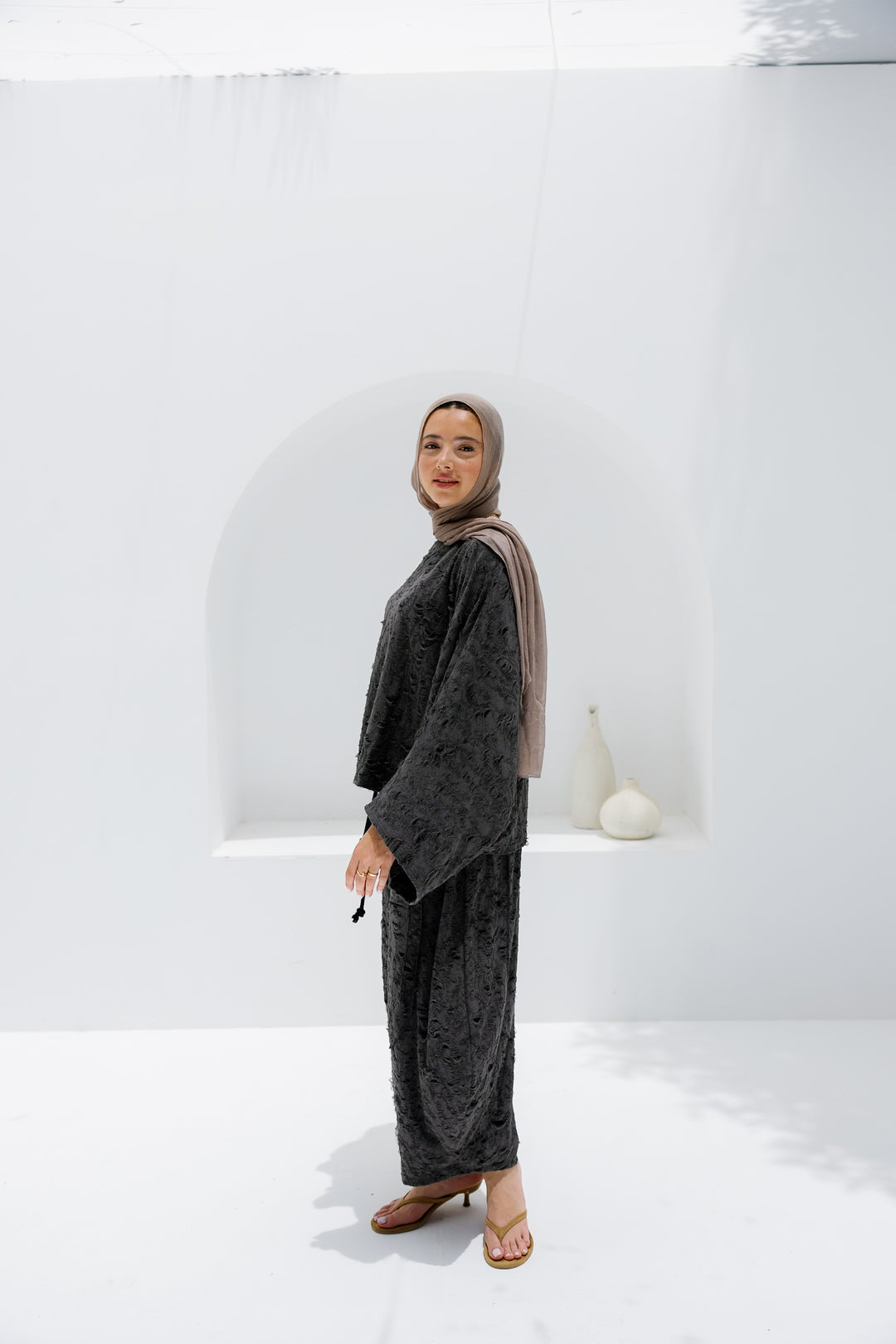 Jacquard Pants - Dark Grey