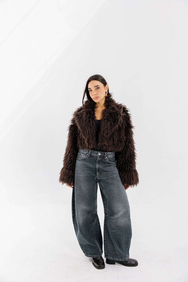 Bold Fur Jacket - Brown (Premium Edition)